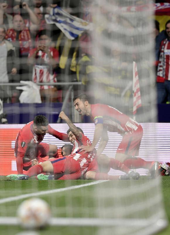 Las mejores imágenes del partido de ida de cuartos de final de la Liga de Campeones que enfrentó al Atlético y al Sporting de Lisboa, en el Wanda Metropolitano