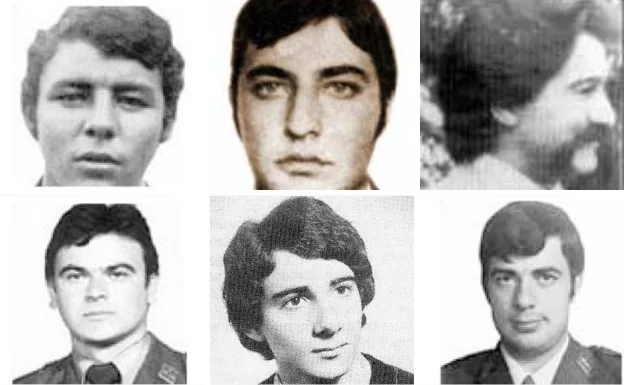 Avelino Palma, Ängel Retamar, Sotero Mazo, José Olaya, Antonio Murillo y Antonio Pablo Fernández. 
