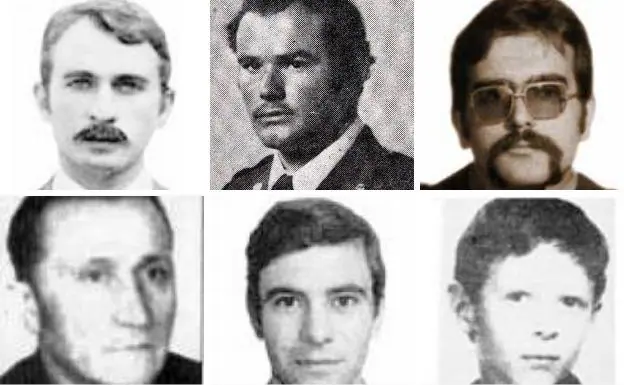 Miguel Ángel Íñigo, Antonio García, Mariano Criado, Pedro Garrido, Antonio Marín y José María Piris. 