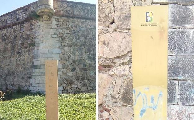 Paneles en mal estado en baluartes de Badajoz:: ASOCIACIÓN CÍVICA