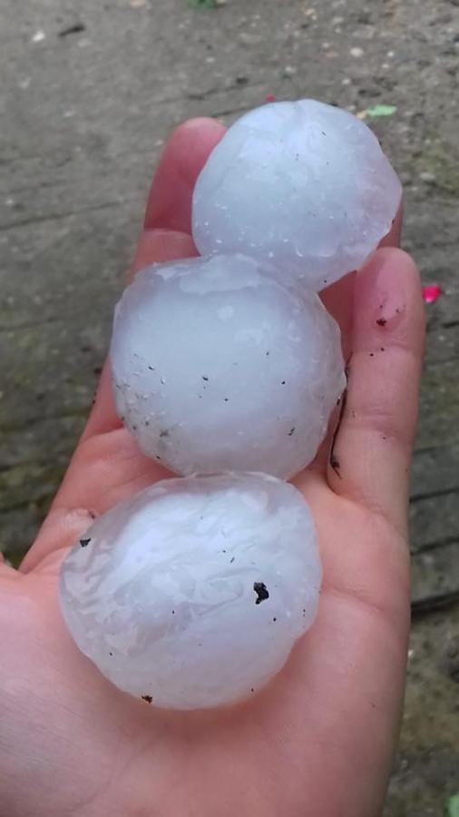 Tamaño de los granizos caídos en Garciaz