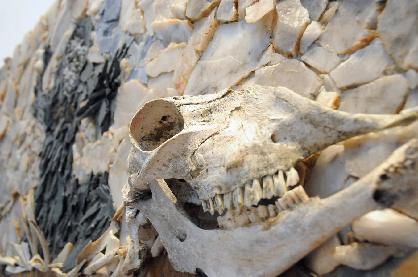 «Materia de cambio» Una treintena de autores muestran sus trabajos en las disciplinas de Reproducciones Artísticas en Piedra, Cerámica Artística y Mosaicos. La muestra ofrece gran variedad técnica, en el que el color es protagonista, haciéndose presente a través de esmaltes, piedras, tejidos, vidrios…