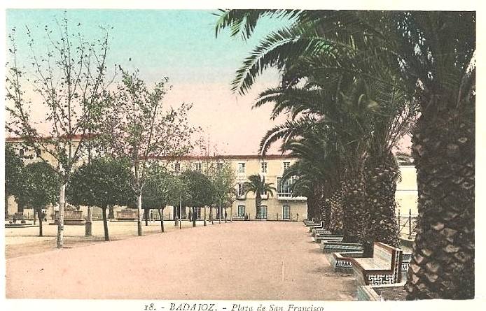 Postal de Badajoz de Roisin. La número 18, de la Plazuela de San Francisco.