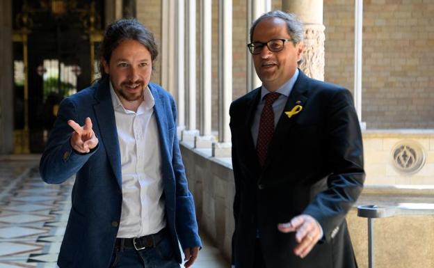 Pablo Iglesias y Quim Torra.