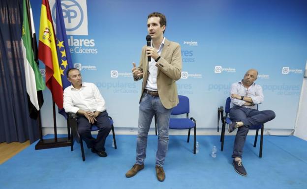 Pablo Casado ha participado esta semana en sendos actos en Cáceres y Badajoz:: L.C.