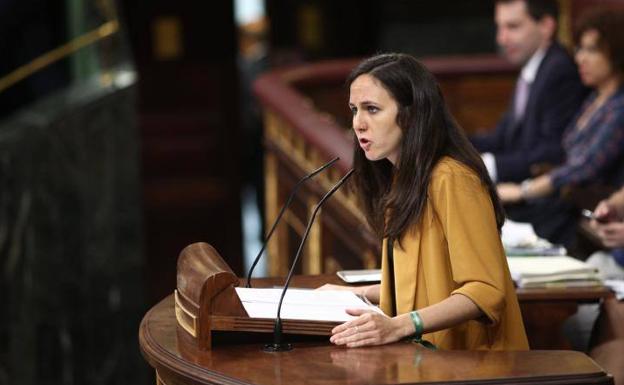 Ione Belarra interviene en el Congreso como portavoz de Podemos.