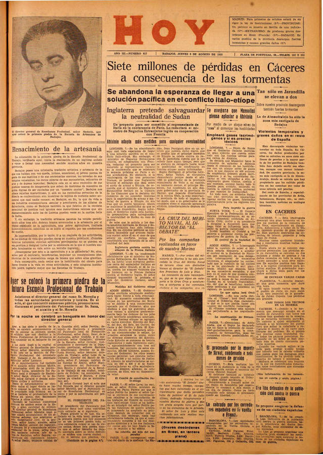 El aguacero veraniego se cebacon la provincia cacereña en 1935 y las autoridades preparan la búsqueda de financiación para paliar los daños