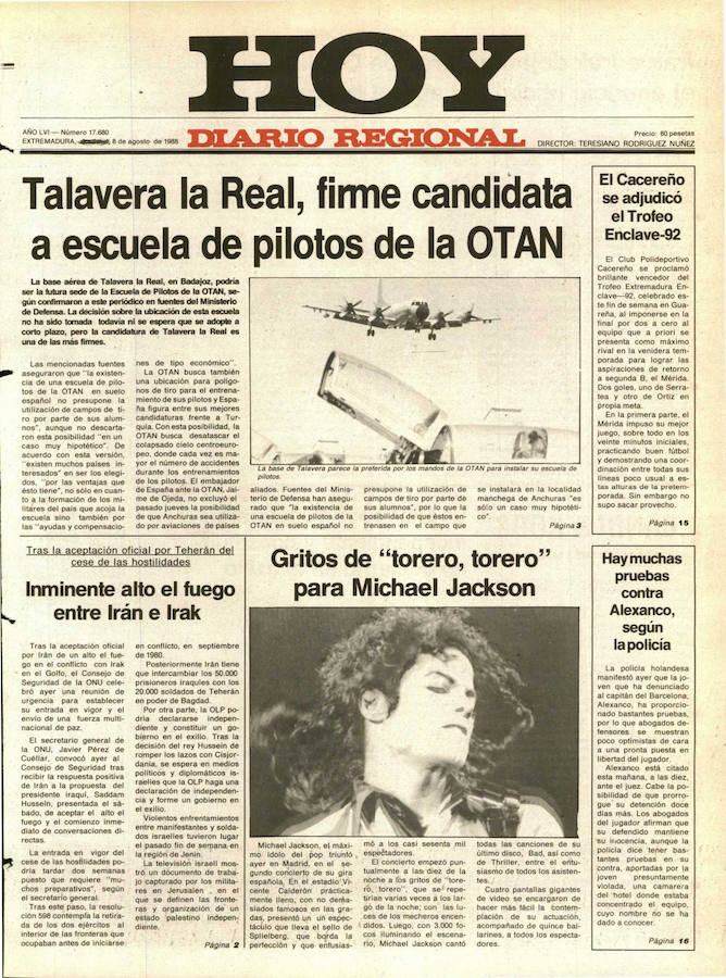 La OTAN apuesta por Talavera. La organización militar tenía a España como uno de los países clave para basar su futuro, y ahí entraba Extremadura. En 1988, Talavera la Real lo tenía todo para acoger la escuela de pilotos.