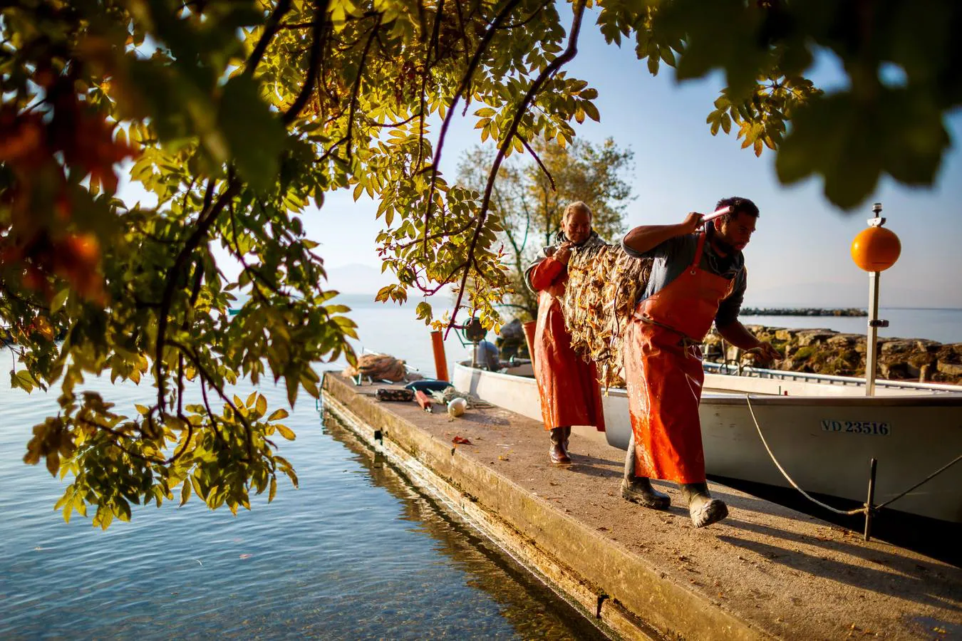 La familia Clerc lleva cinco generaciones dedicándose a la pesca. Trabajan durante todo el año en el lago Lemán y pescan diferentes especies de peces como percas, truchas, lucios, salvelinos o cangrejos.