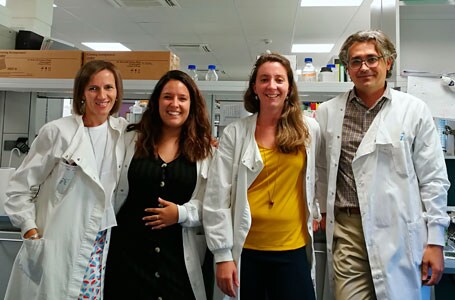 Laboratorio de Inmunología del Instituto de Salud Carlos III, de izquierda a derecha: Mercedes Rodríguez, Maria González, Patrícia Conde y Jordi Ochando.