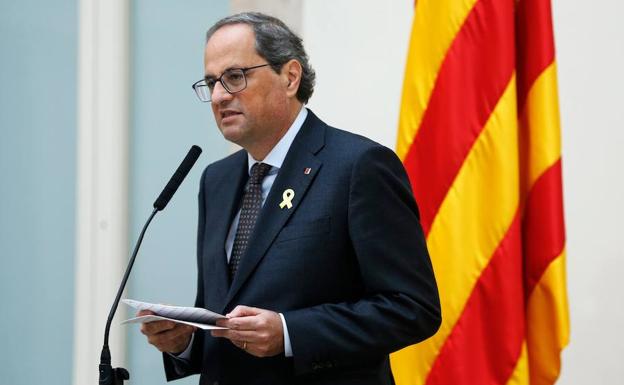 Quim Torra, interveniene para calorar la petición de penas del fiscal y el abogado del Estado contra los investigados del 'procés'.