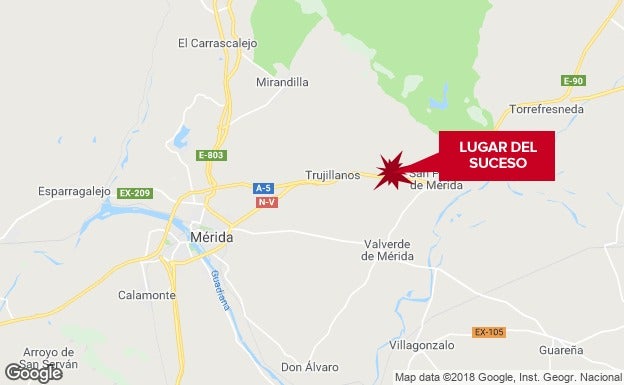 Punto en el que la Guardia Civil interceptó al conductor en la A-5