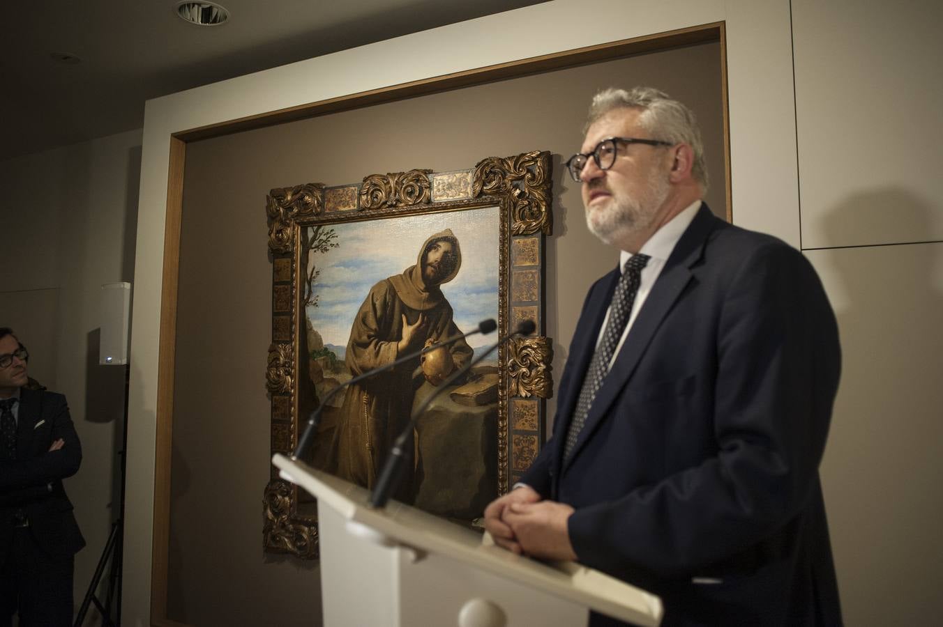 El Museo del Prado, inmerso también en su bicentenario, ha cedido durante un mes 'San Francisco en oración', uno de los cuadros menos conocidos de Francisco de Zurbarán, al MUBA 