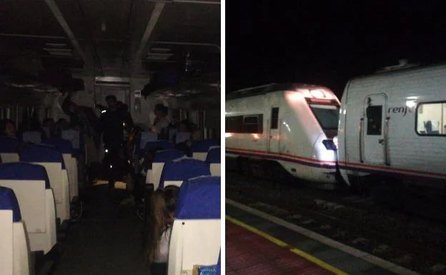 Un tren tuvo que desplazarse desde Talavera de la Reina para remolcar el convoy averiado a tres kilómetros de Navalmoral de la Mata:. HOY