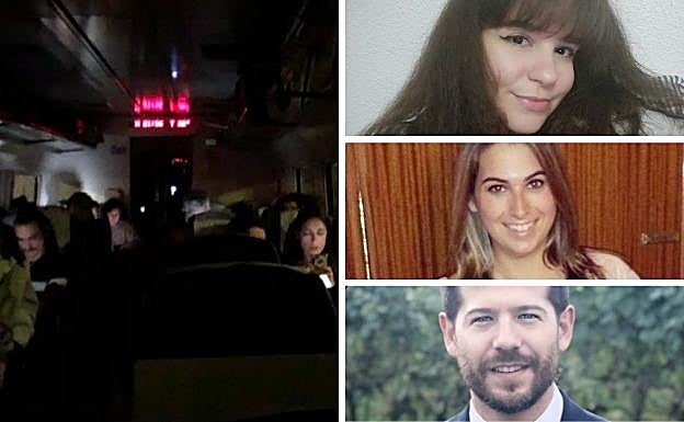 Interior del tren averiado en Navalmoral. En la foto detalle, Elena Piedehierro:: HOY