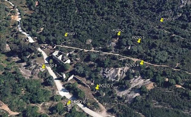 Situación de los pozos, en una imagen que acompaña el escrito de denuncia de la Plataforma. 