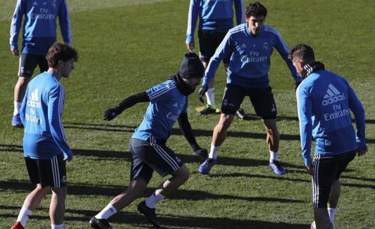 Vallejo, participando en un entrenamiento. 