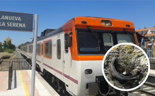 Un neumático ardiendo obligó al tren a pararse en Villanueva el pasado 2 de enero.