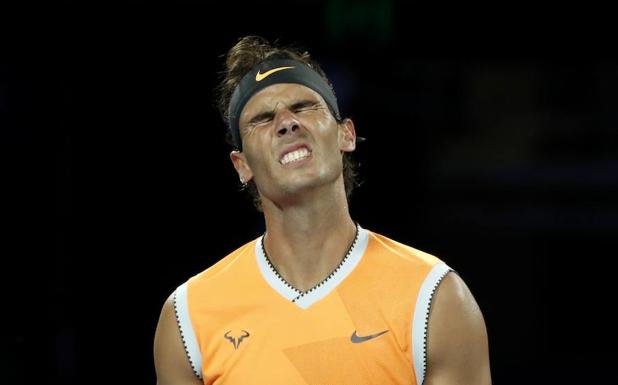 Nadal se lamenta de un punto durante la final. 