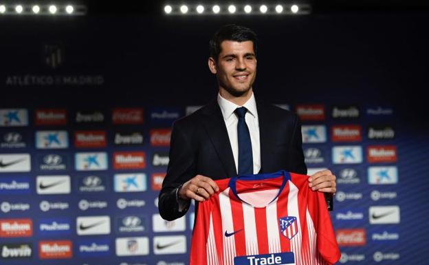 Morata, durante su presentación. 