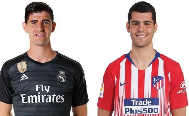 Thibaut Courtois y Álvaro Morata. 