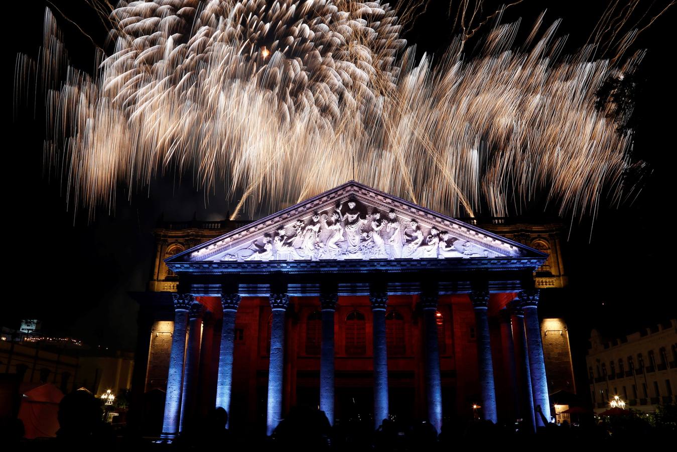 Celebración del festival GDLUZ en la catedral de Guadalajara, estado de Jalisco (México).