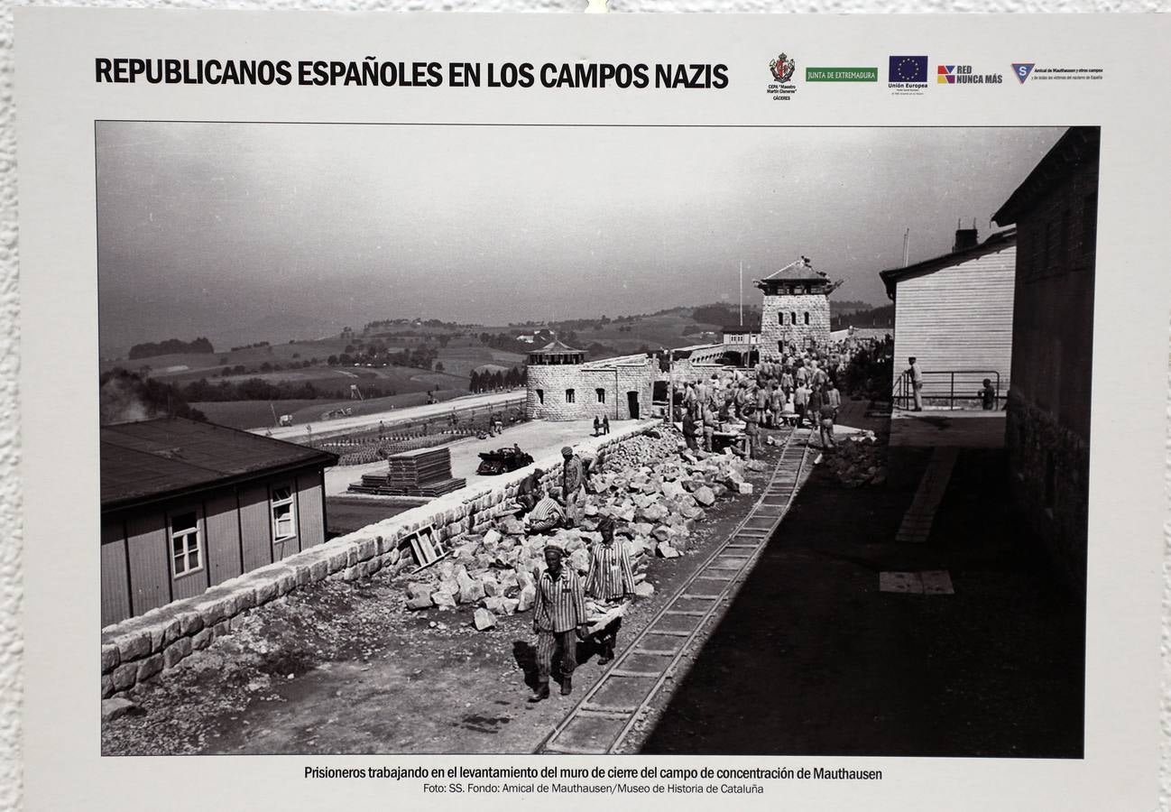 La UNED Mérida acoge la exposición: «Republicanos españoles en los campos nazis», del 19 de marzo al 5 de abril, en horario de 9.30 a 13.30 horas y de 16.30 a 21.00 horas, de lunes a jueves. Viernes de 9:30 a 14:00 h. La exposición será inaugurada con la conferencia y posterior mesa redonda «Notas sobre la deportación española y extremeña a los campos de concentración nazis» que correrá a cargo de José Hinojosa Durán, historiador y delegado en Extremadura de Amical de Mauthausen, y tendrá lugar el martes, 19 de marzo, a las 19.30 horas, en la Sala en la sala de Exposiciones del Centro
