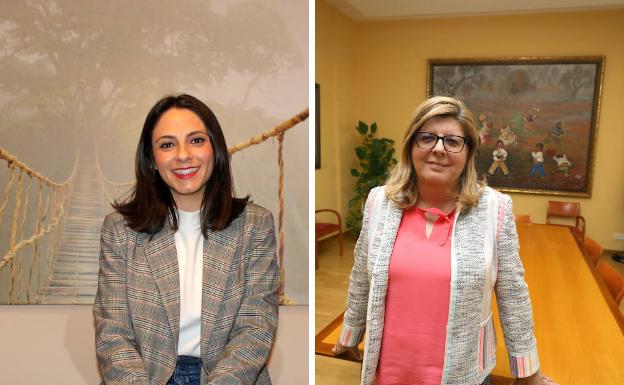 María José Calderón y María Victoria Domínguez, candidatas de Ciudadanos al Congreso por Badajoz y Cáceres.