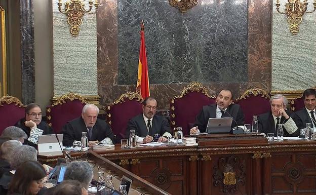 Imagen de la señal del Tribunal Supremo durante el juicio del 'procés'.