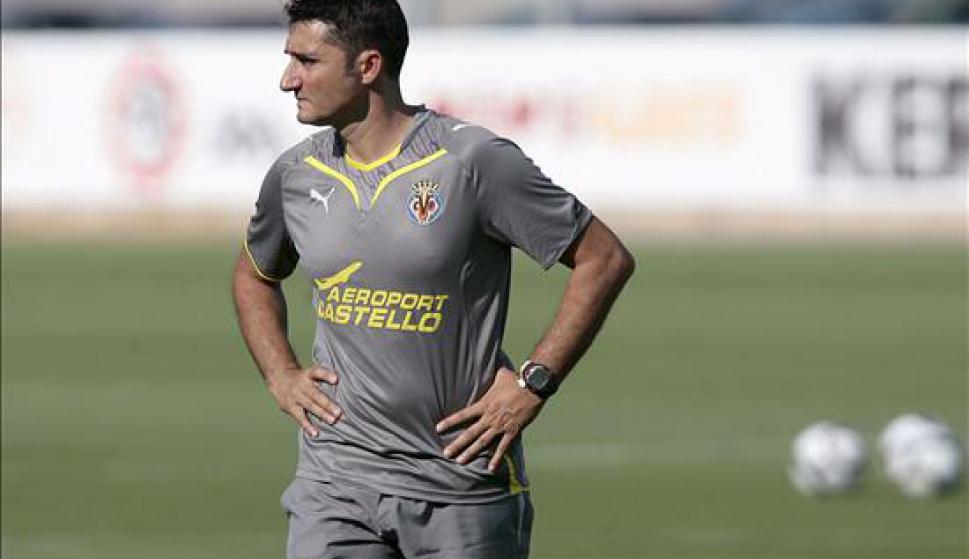 Valverde, durante su etapa como técnico en el Villarreal