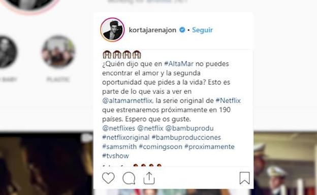 Jon Kortajarena muestra un adelanto de su nueva serie Alta Mar