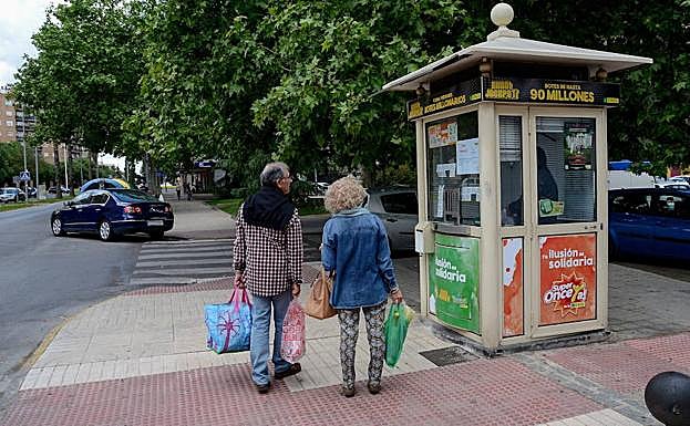 Un quisco de la ONCE, en Badajoz