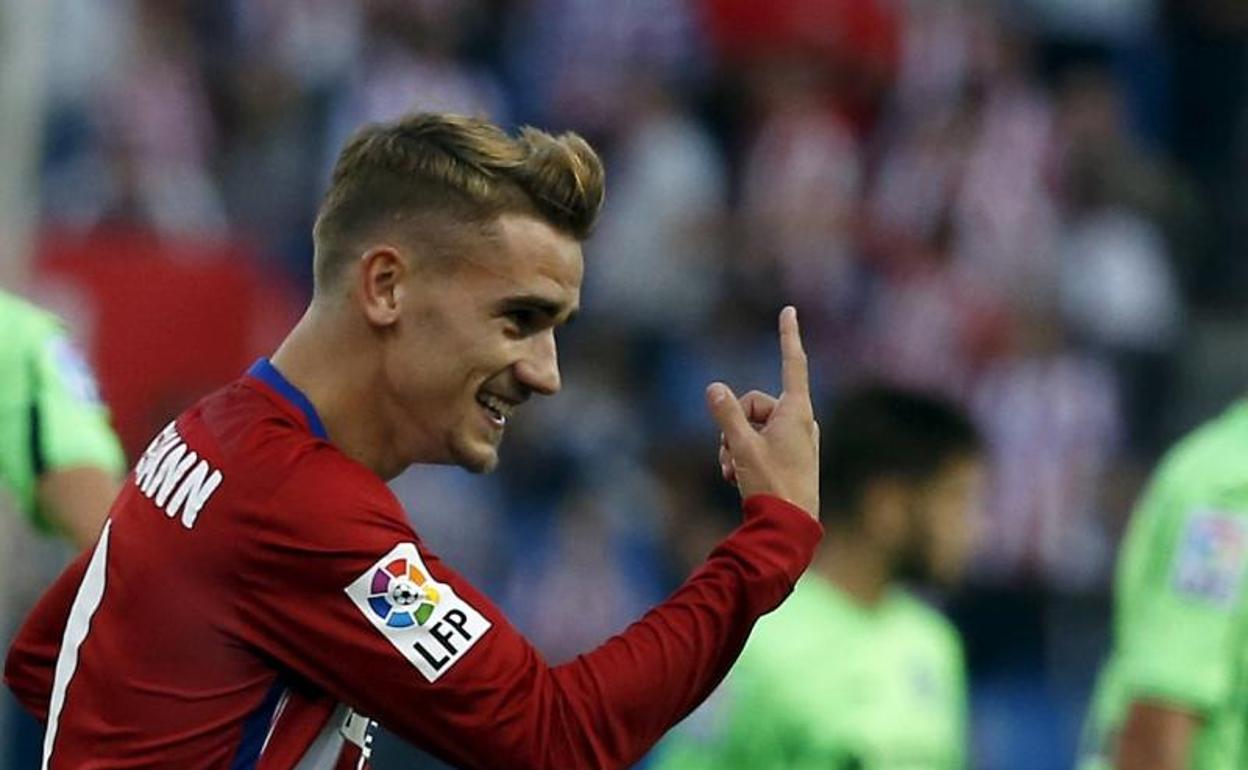 Antoine Griezmann celebra un gol con el Atlético. 