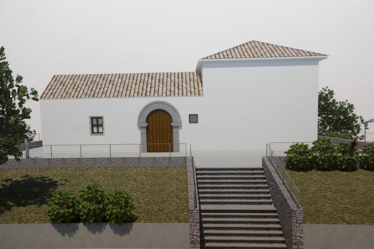 de la fachada de la ermita tras las obras . 