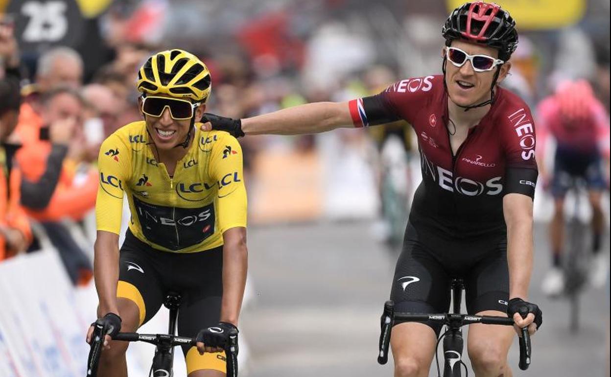 Egan Bernal (i) y Geraint Thomas (d), dos de las cabezas visibles del Ineos.