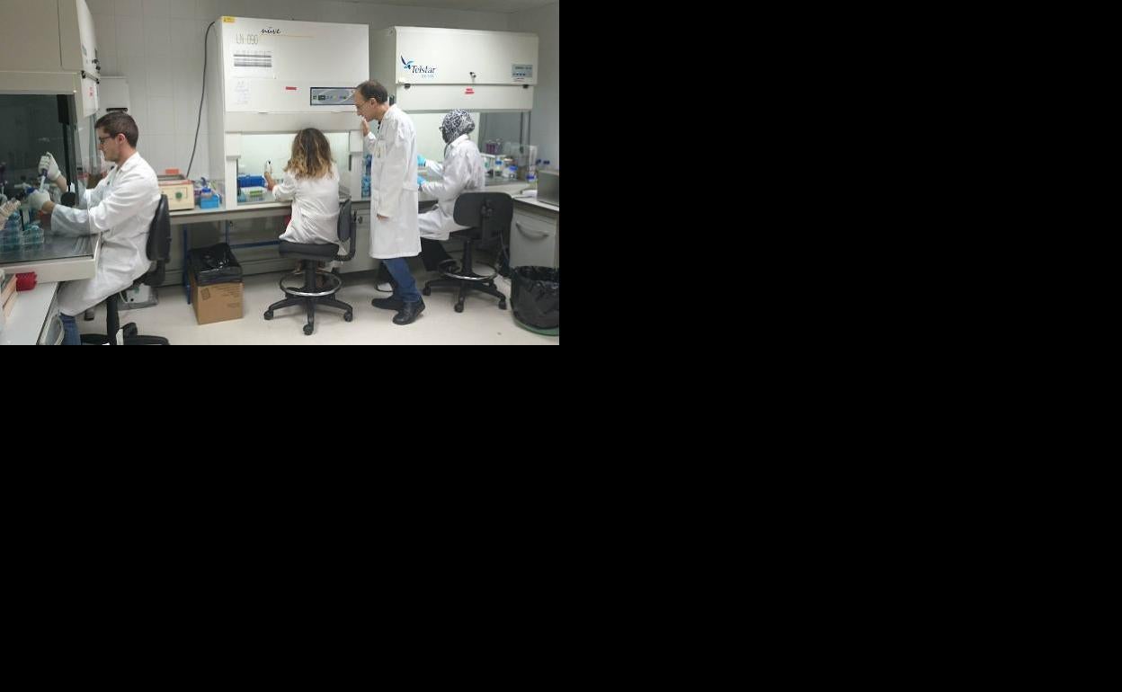 Investigadores en el Ciberned, uno de los centros de ensayos clínicos de Extremadura. 