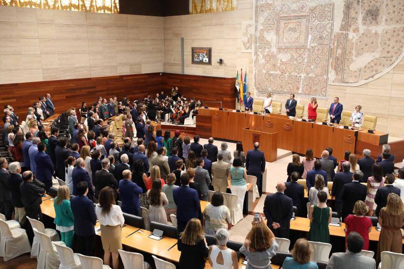 El presidente de la Junta incide en la mejora de las comunicaciones en el acto institucional del Día de Extremadura. 