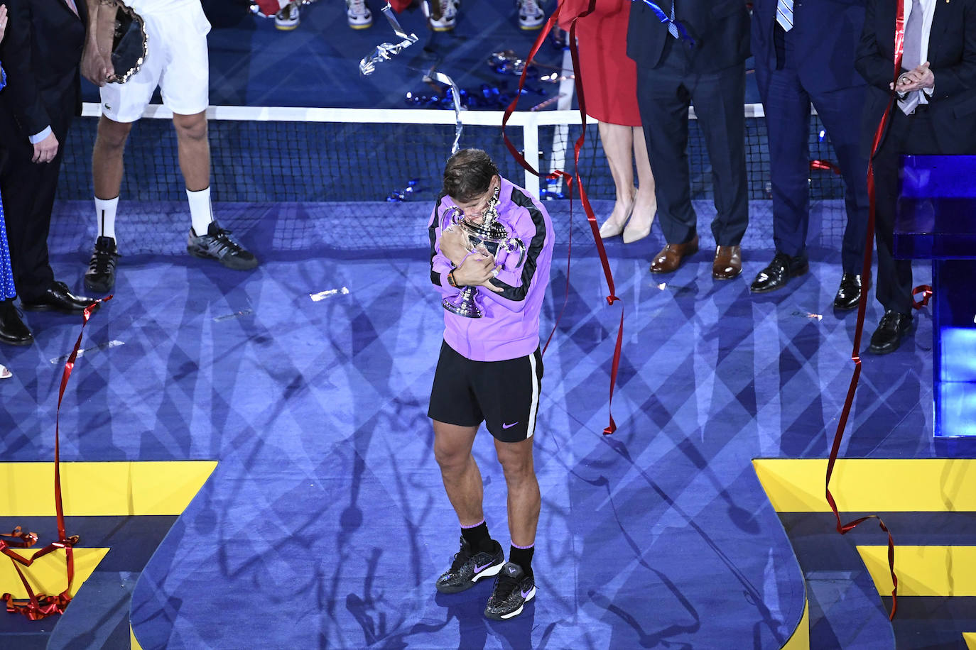 Rafa Nadal celebra su cuarto título del Abierto de Estdos Unidos, que supone su 19ª Grand Slam.