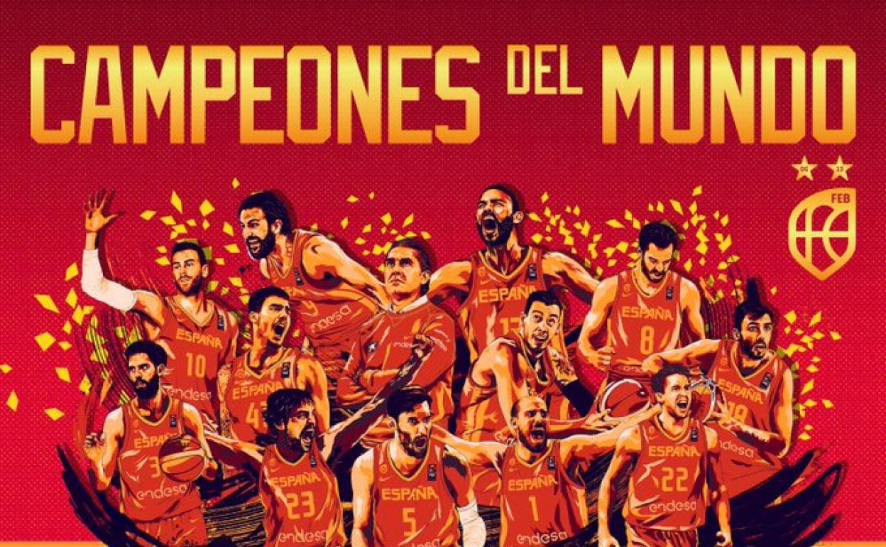 Cartel de los campeones publicado por la Federación Española de Baloncesto en su página oficial. 