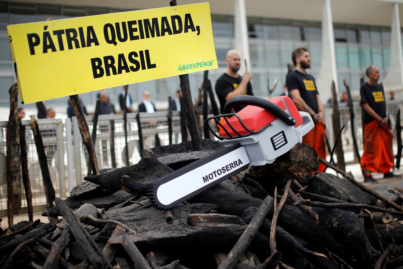 Fotos: Activistas de Greenpeace protestan contra las políticas ambientales del gobierno brasileño