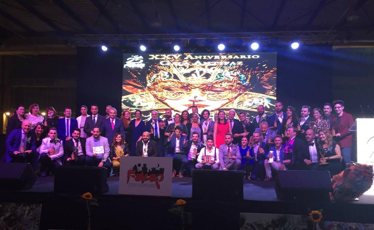 Los premiados en la gala de los Antifaces de Plata