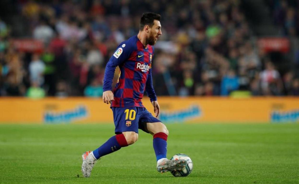 Leo Messi, durante el partido contra el Valladolid.