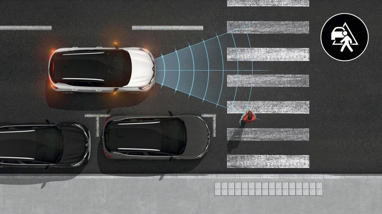 La advertencia de colisión frontal detecta al peatón. :: HOY