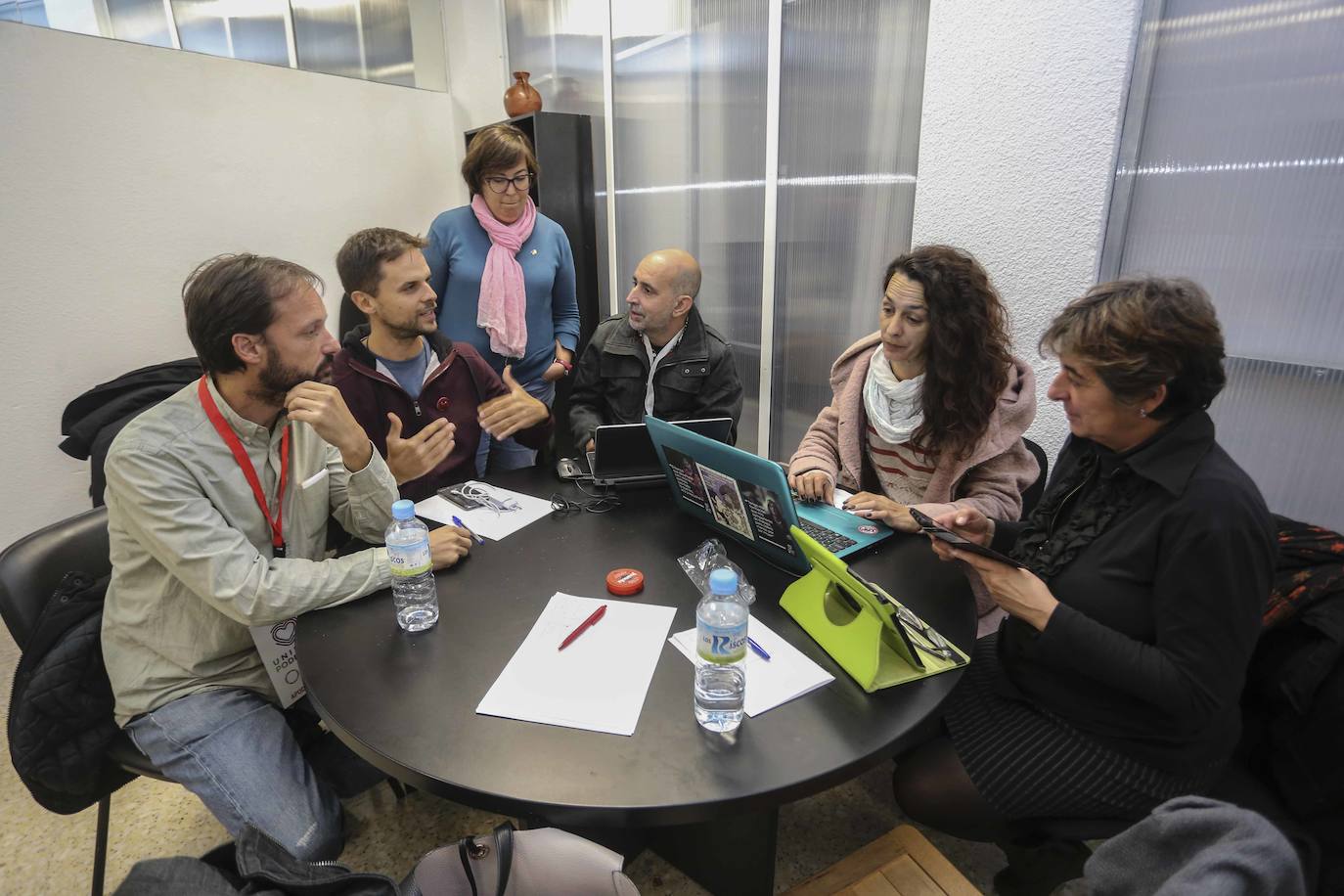Álvaro Jaén, de Podemos, ayer