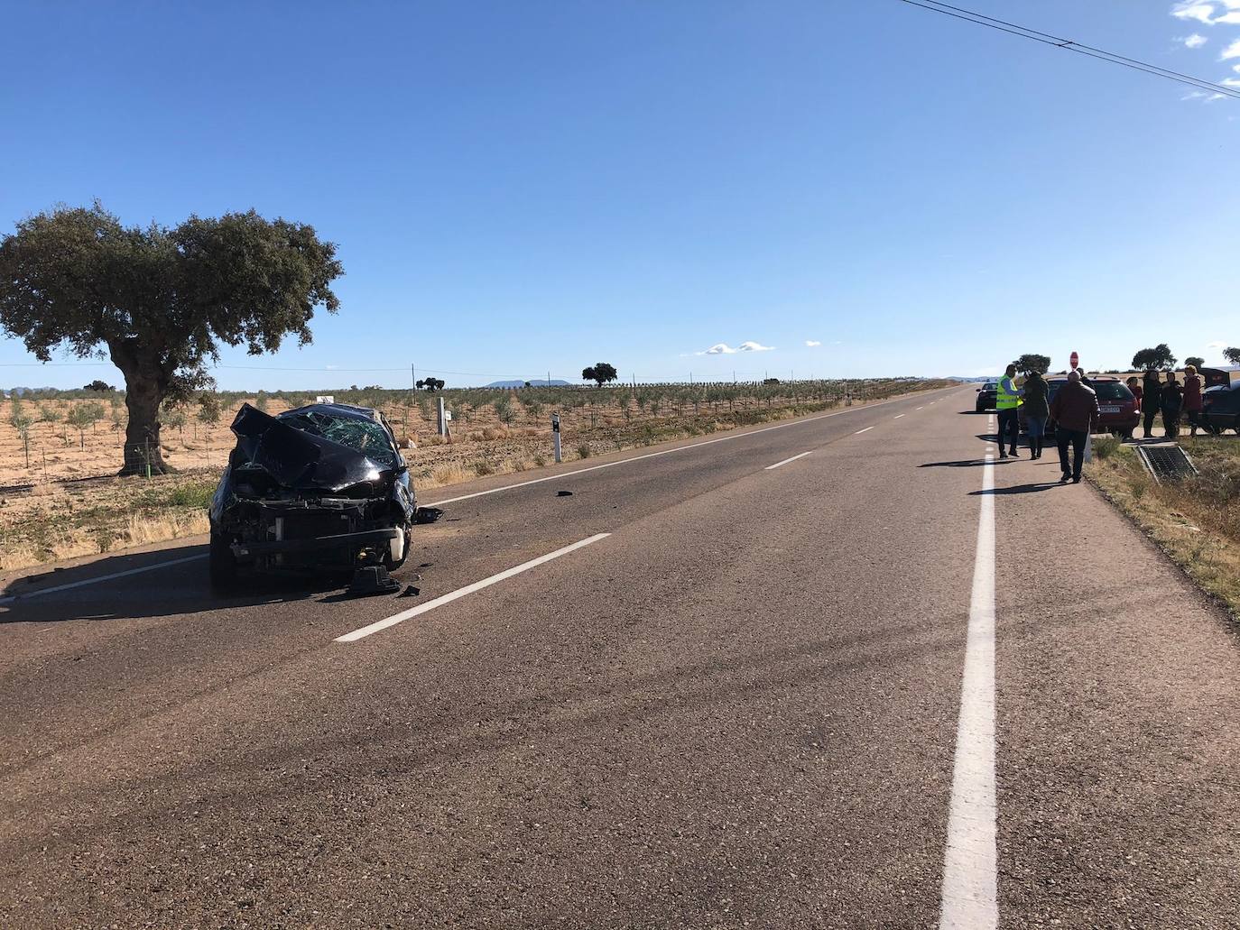 Fotos: Accidente ocurrido en la carretera Ex 346, que une Don Benito con Quintana de la Serena