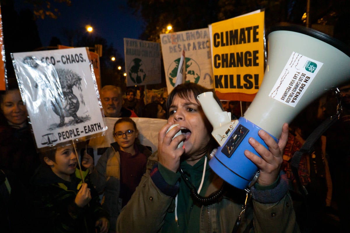 Fotos: Participantes extremeños en la marcha por el clima celebrada en Madrid