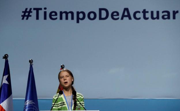 Greta Thunberg, durante la cumbre del Clima. 