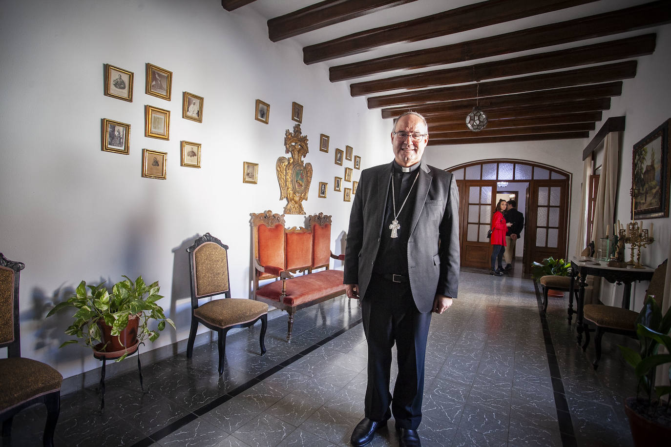 Francisco Cerro ayer en el obispado de Coria-Cáceres tras el anuncio de que pasará a ser arzobispo de Toledo:: JORGE REY
