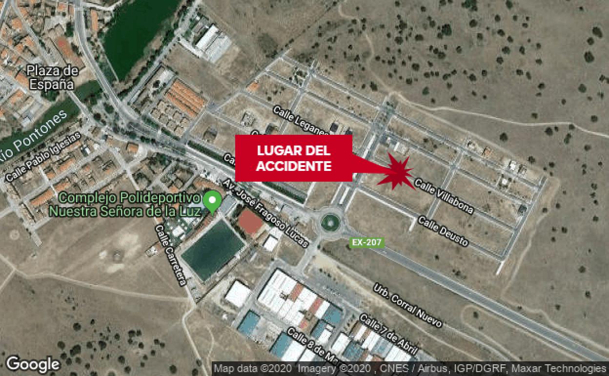 Herido un trabajador al caer desde una altura de cinco metros en Arroyo de la Luz