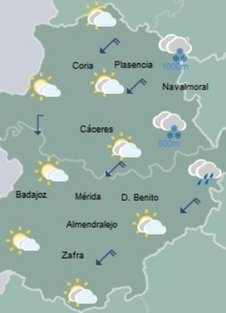 Imagen - Previsión de lluvia y nieve para este martes.